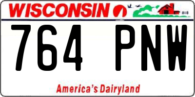 WI license plate 764PNW