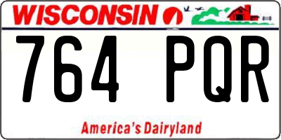 WI license plate 764PQR