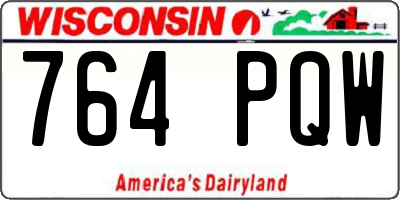 WI license plate 764PQW