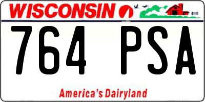 WI license plate 764PSA
