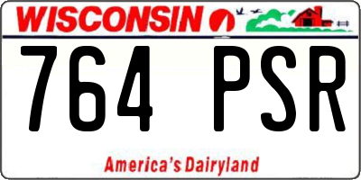 WI license plate 764PSR