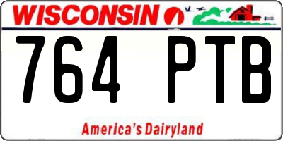 WI license plate 764PTB