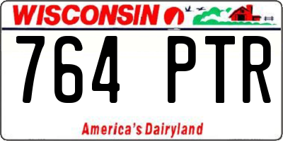 WI license plate 764PTR