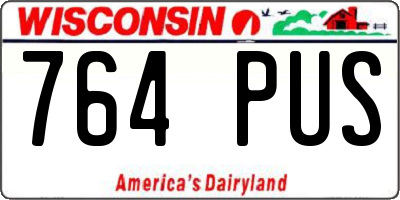 WI license plate 764PUS