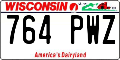WI license plate 764PWZ