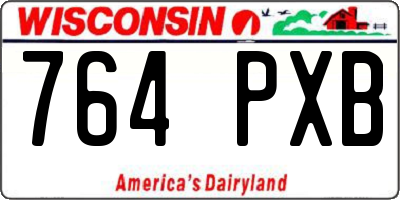 WI license plate 764PXB