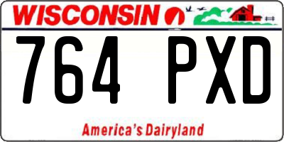WI license plate 764PXD