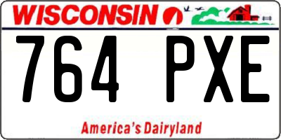WI license plate 764PXE