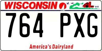 WI license plate 764PXG