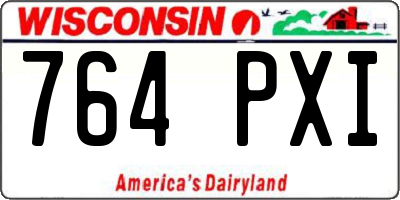 WI license plate 764PXI
