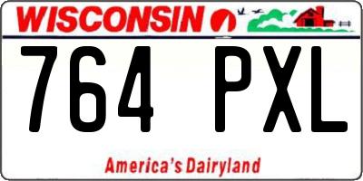 WI license plate 764PXL