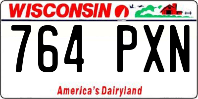 WI license plate 764PXN
