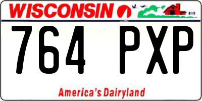 WI license plate 764PXP