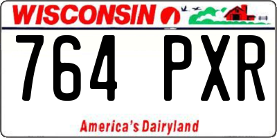 WI license plate 764PXR