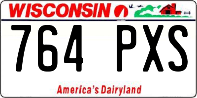 WI license plate 764PXS