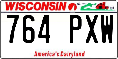 WI license plate 764PXW