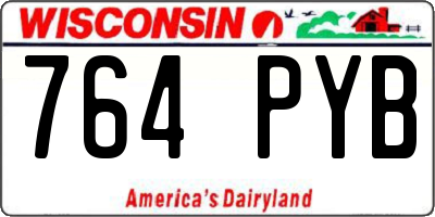 WI license plate 764PYB