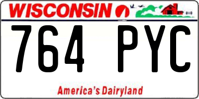 WI license plate 764PYC