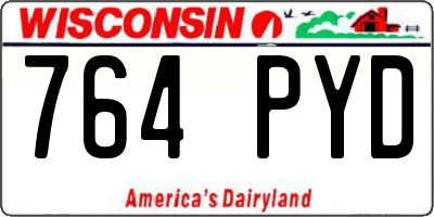 WI license plate 764PYD