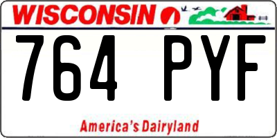 WI license plate 764PYF