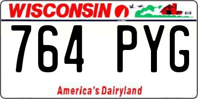 WI license plate 764PYG