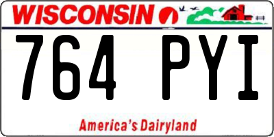 WI license plate 764PYI