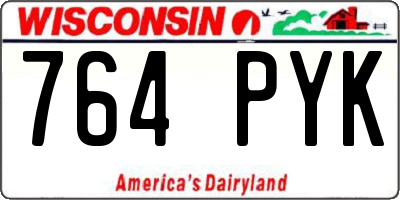 WI license plate 764PYK