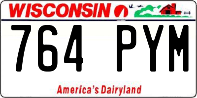 WI license plate 764PYM