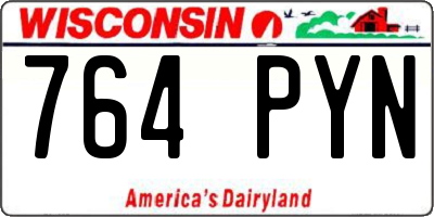 WI license plate 764PYN