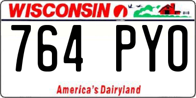 WI license plate 764PYO