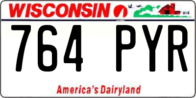 WI license plate 764PYR