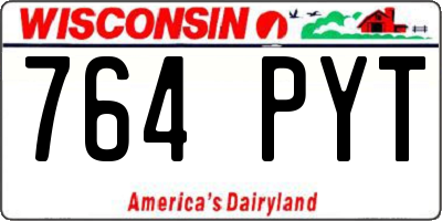WI license plate 764PYT