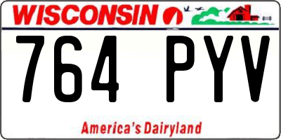 WI license plate 764PYV