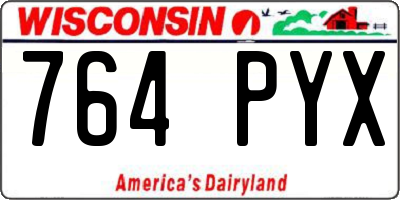 WI license plate 764PYX