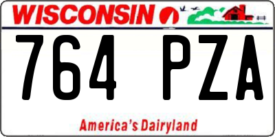 WI license plate 764PZA