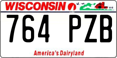 WI license plate 764PZB
