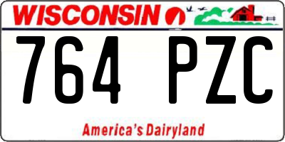 WI license plate 764PZC