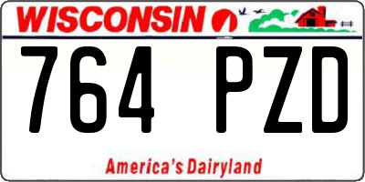 WI license plate 764PZD