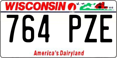 WI license plate 764PZE