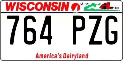 WI license plate 764PZG