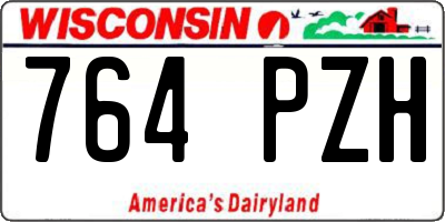 WI license plate 764PZH