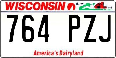 WI license plate 764PZJ
