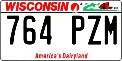 WI license plate 764PZM