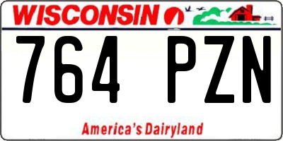 WI license plate 764PZN
