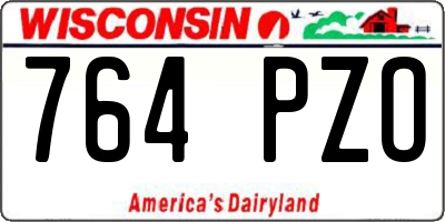 WI license plate 764PZO