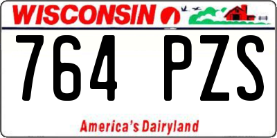 WI license plate 764PZS