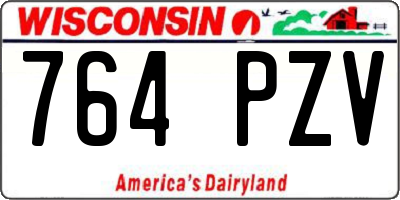 WI license plate 764PZV
