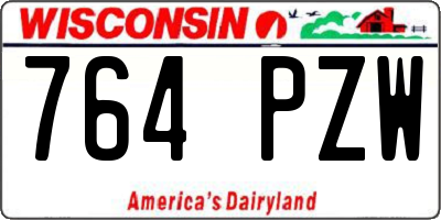 WI license plate 764PZW
