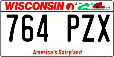 WI license plate 764PZX