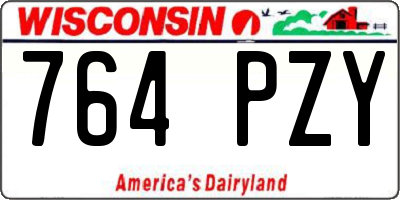 WI license plate 764PZY